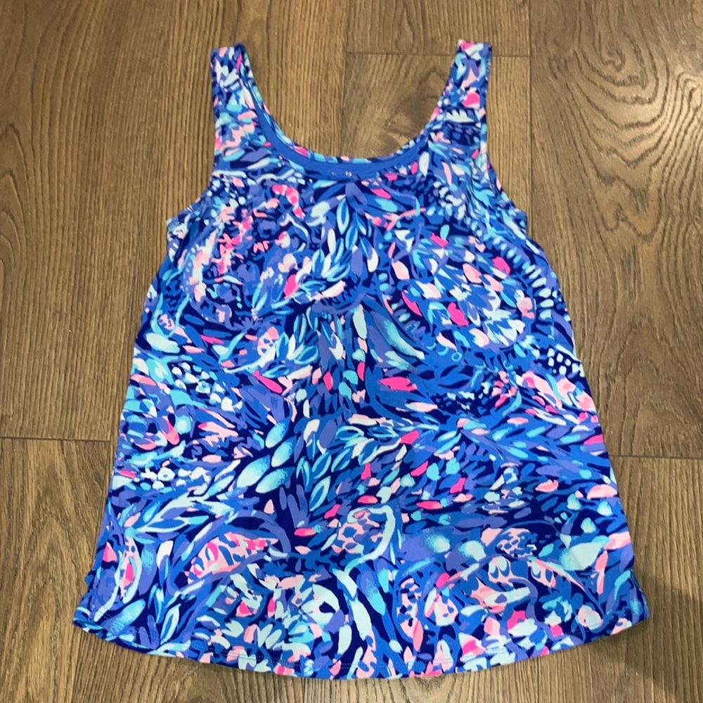 Lilly Pulitzer Blue Patterned Tank Top